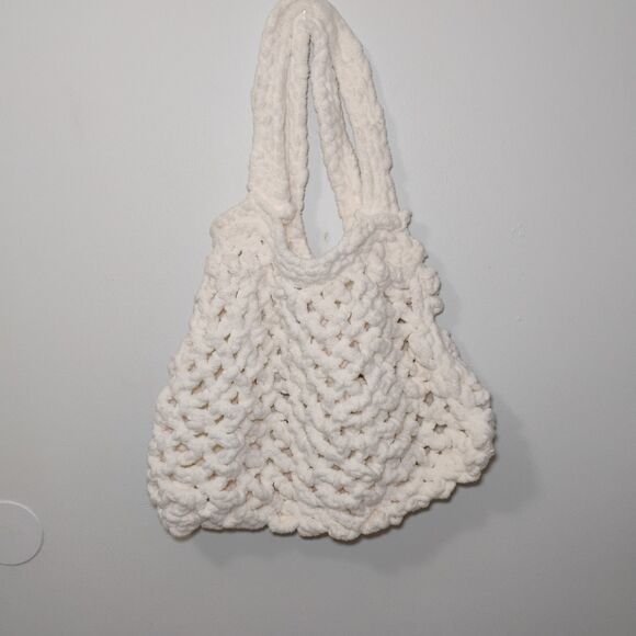 Oversized Chunky Jumbo Sweater Knit Hobo Tote Comfy Cozy Soft  Boho Hippie - Picture 2 of 6
